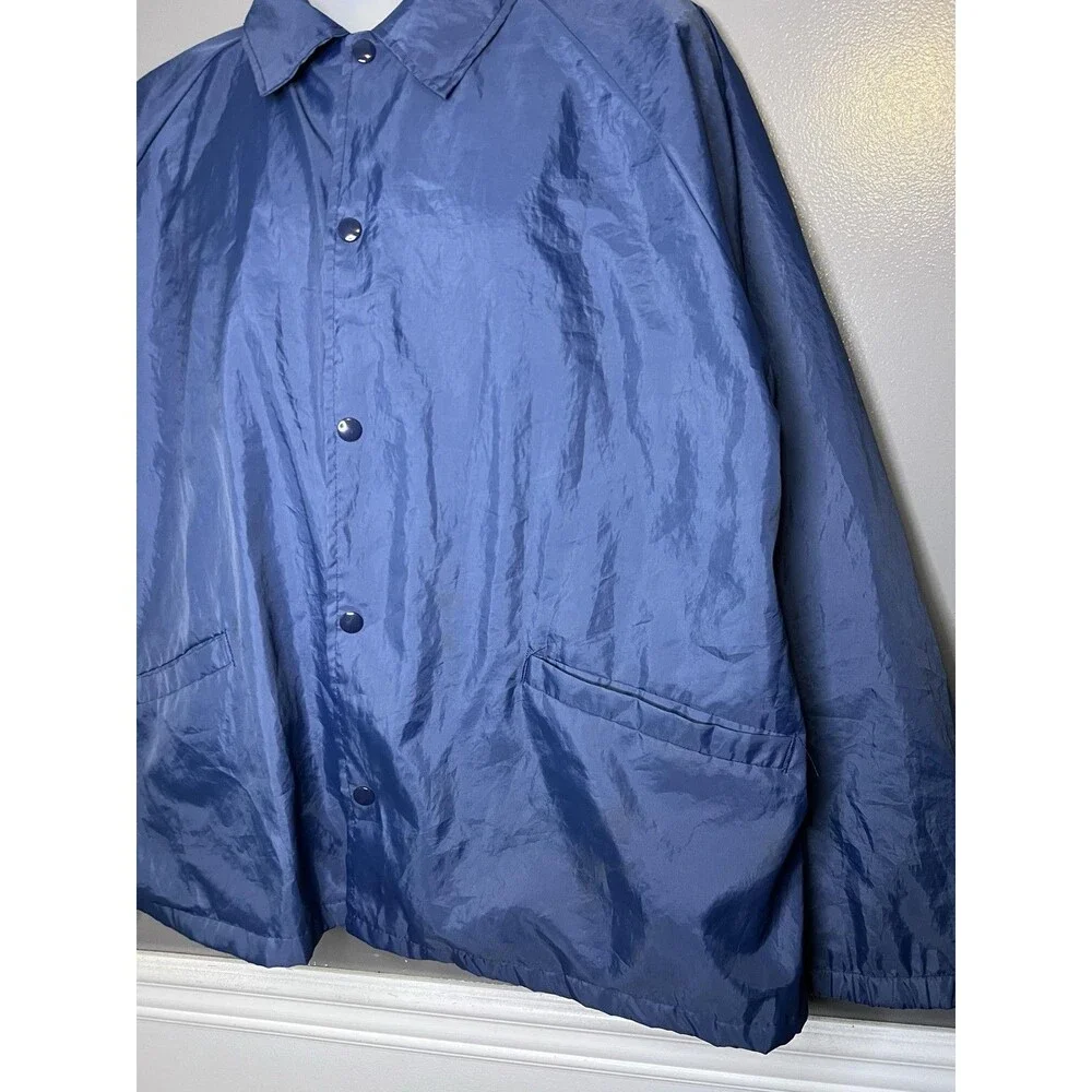 Vintage Cardinal Jacket Mens 2XL Blue Fleece Lined JEVIC Coach Windbreaker USA